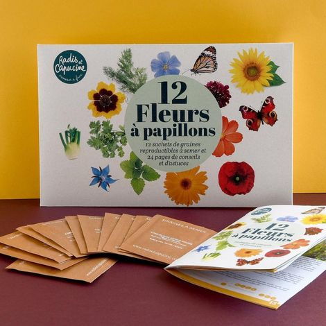 Enveloppe 12 sachets - Fleurs à papillons (1/5)