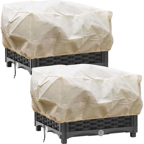 (150x45x40cm) Deux ensembles de housses de protection pour plantes d'hiver, housses de protection pour voiles d'hiver, housses d'hiver pour voiles d'hiver, housses de protection pour arbustes, tissus (1/4)