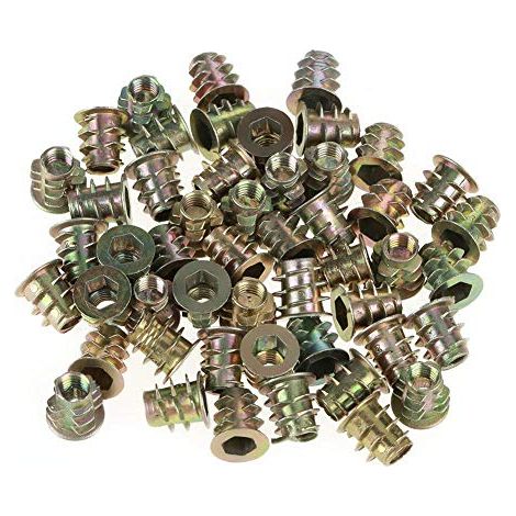 50Pcs M510mm Alliage de Zinc Fileté Insert Nuts à Visser Intérieur Hexagonal Nuts Boulon Fixation Connecteur pour Assortiment De Meubles En Bois (1/5)