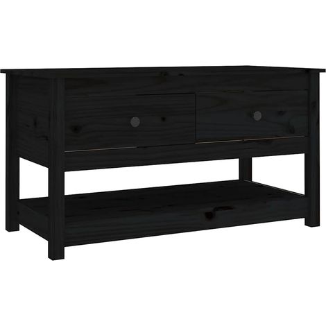 Maison Exclusive - Tavolino da Salotto Nero 102x49x55 cm in Legno Massello di Pino (1/5)