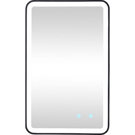 Specchio per bagno illuminato rettangolare e antiappannante 50 x 80 cm - LIMORICO