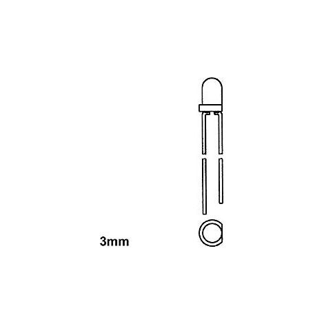 Led Bianca 3mm Trasparente - 6300mcd - 20ma