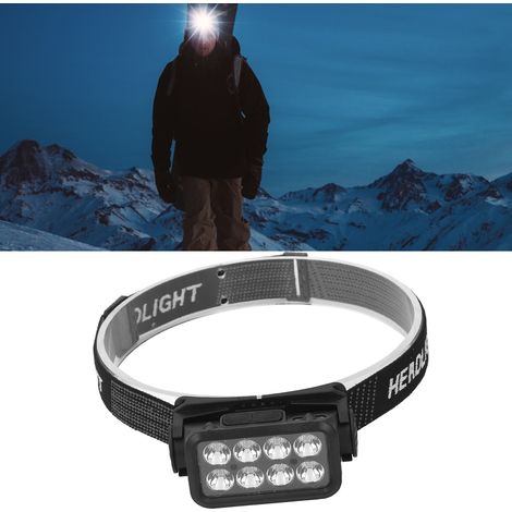 Lampe frontale LED à détection de mouvement IPX4 étanche 5 vitesses rotative lampe frontale rechargeable USB pour la pêche et la randonnée,DUBUNS (1/5)