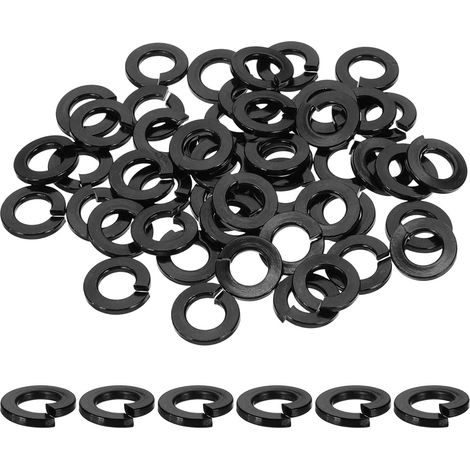 Rondelle Grower 5/16, Rondelles Grower Fendues En Acier Inoxydable 304 Pour Vis Boulons Voitures Machines De Construction Pack De 50 Noires (1/5)