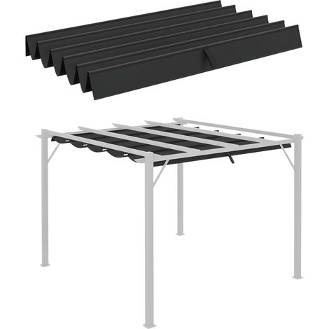 Toile de rechange pour tonnelle de jardin 3x3m à 10 trous, en polyester gris, adapté pour l'extérieur