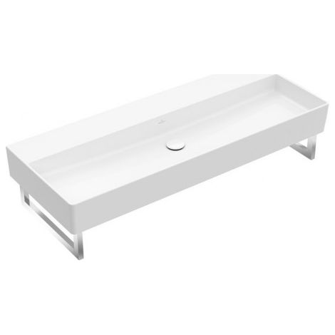 Villeroy & Boch Memento 2.0 lavabo mural, 1200 x 470 mm, sans trou pour robinet, sans trop-plein, non poli, 4A22C3, Coloris: Ebène, Céramique Plus - 4A22C3S5