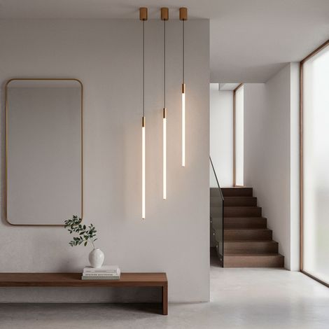 LED Pendelleuchte Lineal 9W höhenverstellbar Metall Adaya Gold (1/5)