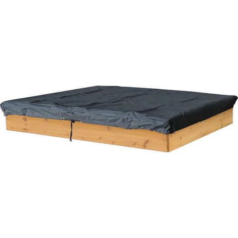 Sandkasten Abdeckung 150x150cm Schutzhülle Wasserdicht Quadratisch Rechteckig Grau