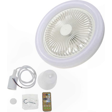 10,2-Zoll-Deckenventilator mit dimmbarer LED-Beleuchtung, E27 30-W-Glühbirne, Fernbedienung, Timer, Wechselstrom 86–265 V, ideal für Wohnzimmer und Schlafzimmer (1/5)