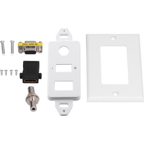 Audio-/Video-Wandsteckdose, 3,5-mm-F-Stecker, Multimedia-Anschluss, verschleißfeste Verbundplatte (1/5)