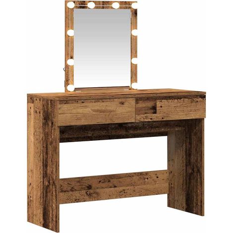 Maison Exclusive - Tavolo da Trucco con cassetto Legno vecchio 100 x 40 x 130 cm