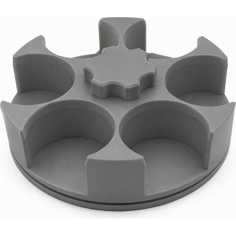 Organizador giratorio gris para especias, ideal para la encimera de la cocina. (1/3)