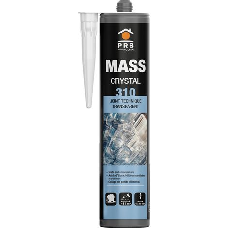 3 Cartouches de Mastic MS Polymère Transparent 3x290ml PRB - Joints d’Étanchéité Cuisine, Salle de Bain et Supports Humides (1/3)