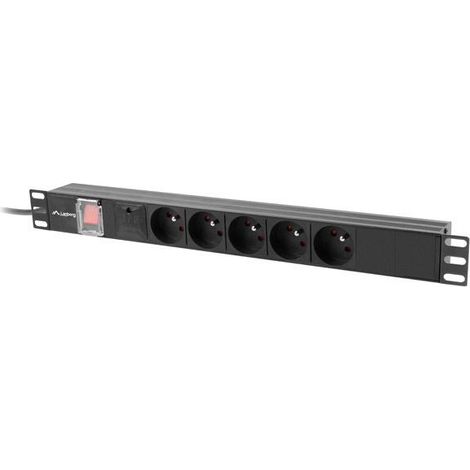 Multiprise Lanberg Rack PDU 19" 1U 16A 5x 230V PL 2M noire