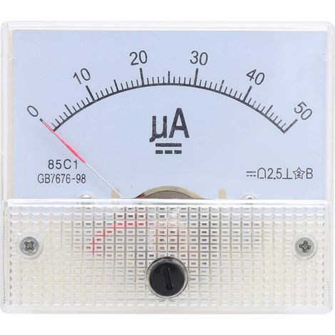 85C1 Compteur de Courant Analogique DC0-50UA ABS Pointeur Ampèremètre DC 500V pour Équipement Électrique