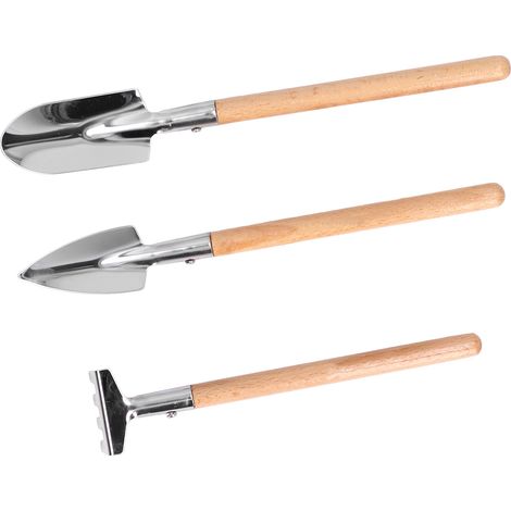 Kit de Jardinage en Acier Inoxydable avec Bêche, Transplantoir et Désherbeur