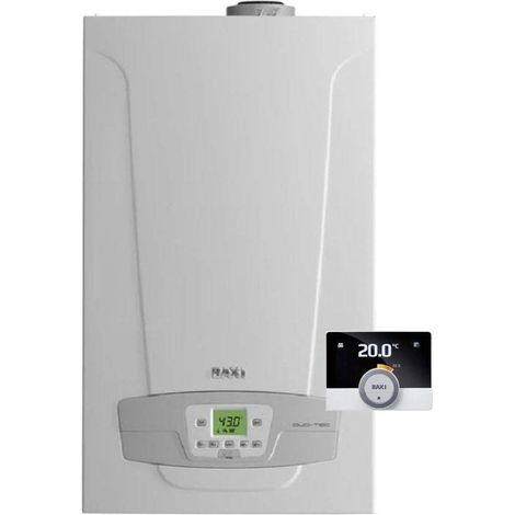 Baxi Chaudière à Condensation Luna Duo-Tec E 24 kW + Mago Methane Complet avec Kit d'Évacuation des Fumées  Kit Coaxial