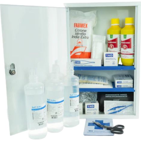 Armadietto emergenza in metallo 30x14x46 cm con prodotti per pronto soccorso AB-207 (1/3)