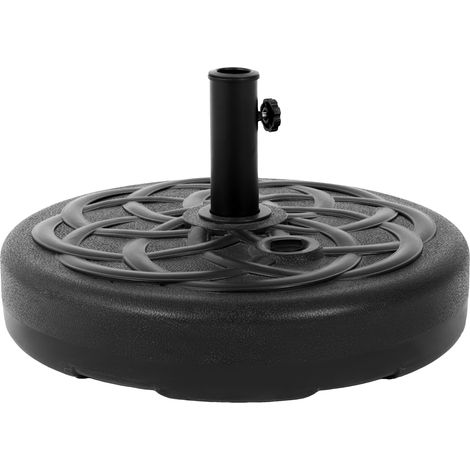 Pied de parasol en aluminium laqué blanc-adjustable inclinaison-rotatif 360°-sans socle-55x55x32(cm) (1/5)