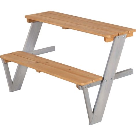 roba Estensione picnic per casetta – Set con tavolo e panca per esterni – Per bambini da 18 mesi – Legno multicolore, resistente (1/4)