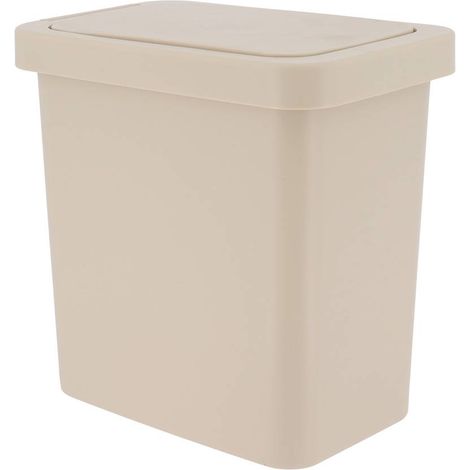 Poubelle pp rectangulaire avec couvercle 8l - beige - Tendance (1/4)