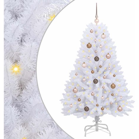 vidaXL Sapin de Noël artificiel Blanc 80 x 80 x 150 cm PVC et métal