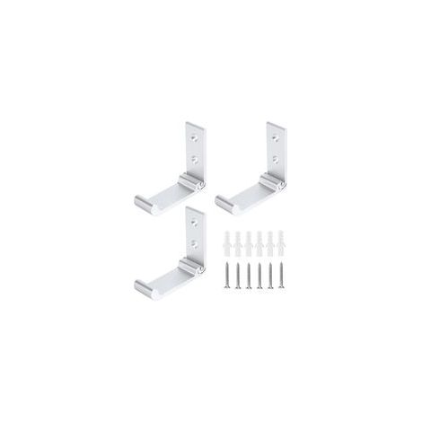 Set di 3 ganci da parete pieghevoli, ganci per casco pieghevoli in lega di alluminio, appendiabiti invisibile per ufficio, camera da letto, cucina, bagno, 15 kg (argento) 7,8 cm x 2,5 cm x 1,7 cm - Cr