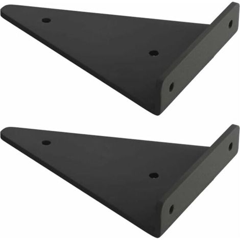 Support D'étagère en Triangle en Métal Flottant,Equerre Etagere Mural Aveugles Dissimulés,Chambre à Coucher Salon Salle de Bain Bricolage Décoration Support,2 Pièces (23x17cm/9.1x6.7in,black),de DEBUN (1/4)