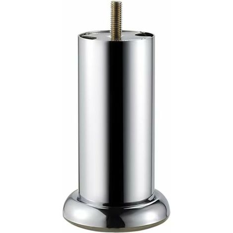 Set 4 piedini cromati H.10cm con viti estive per divani, poltrone, mobili, (1/5)