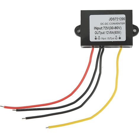 Module convertisseur abaisseur CC étanche 72 V vers 12 V 5 A avec câble (1/5)