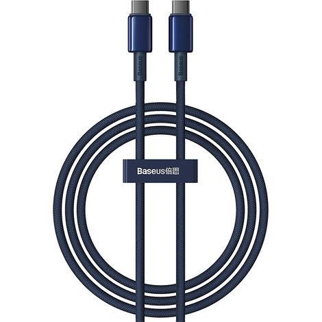 Câble USB-C Tungstène Or - USB-C 100 W 1 m - Bleu marine (1/5)