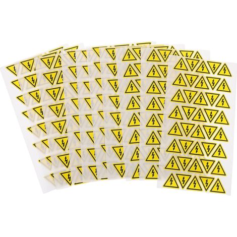 400 pièces Lot de Autocollants Adhésifs Triangle Danger Électrique Étiquettes Avertissement Résistance à Eau pour Panneaux et Boîtes Électriques Intérieure et Extérieure (1/5)