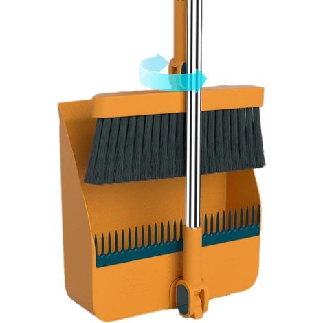 Ensemble de balais, pelle à poussière réglable à long manche avec tête de balai rotative à 180° , ensemble de balais et pelles à poussière pour la maison et la cuisine (1/5)