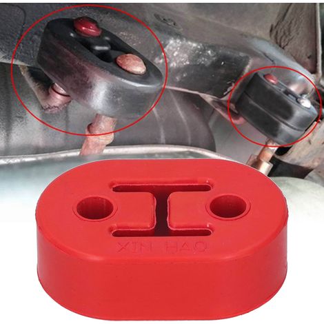 Accessoires pour tuyau d'échappement de voiture, support de silencieux à 2 trous, support à 2 trous modifié, jaune/rouge haute résistance. (1/5)