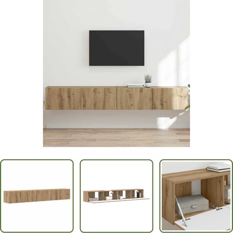 vidaXL Wandregale - TV-Wandschrank 2 pcs Kunsthandwerk Eiche 98 x 31 x 29,5 cm (1/5)