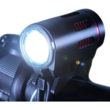 Phare de Vélo Rechargeable WOVTE - Feu avant super lumineux pour les vélos - Noir (1/4)