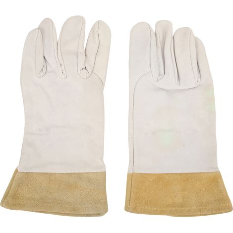 Gants de soudure TIG en peau d'agneau douce, protection mains, taille L, longueur 26cm, largeur 11cm, paire confortable pour travail sécurité. (1/5)