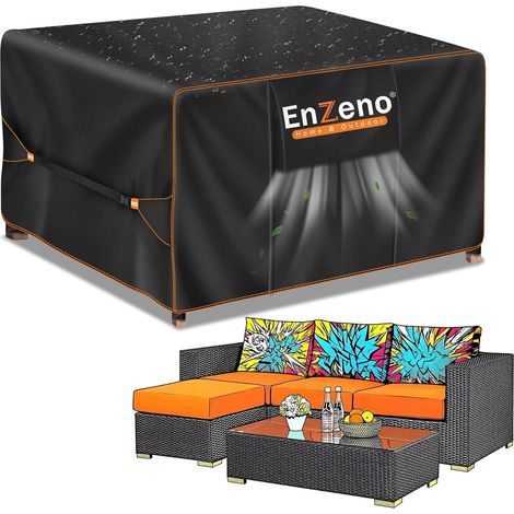Housse Salon de Jardin Exterieur,Housse Table de Jardin Imperméable,420D Tissu Oxford ,Bache Protection pour Meubles avec évent(200x160x74cm) (1/5)