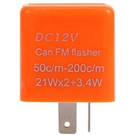 Clignotant Moto Universel 2 Broches Vitesse Réglable Relais Clignotant LED 12V Orange (1/4)