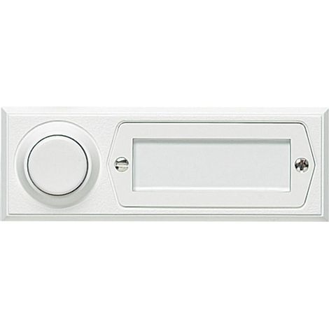 Bouton de sonnette filaire blanc – Alimentation AC/DC 12V – Étanche – Montage en surface – 51013 – Grothe