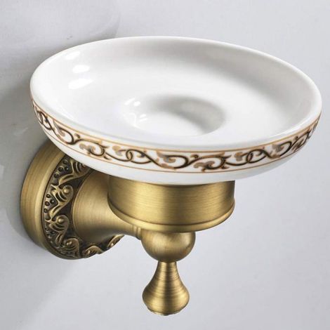 Porte-Savon - Laiton Massif - Support Mural Vintage - Pour Salle De Bain Et Douche - 1 Pièce (1/5)