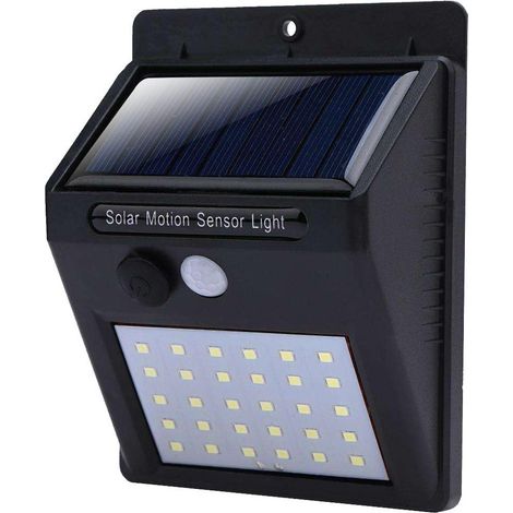 Lampe solaire à 30 LED avec détecteur de mouvement, noire, 1 pièce (1/3)