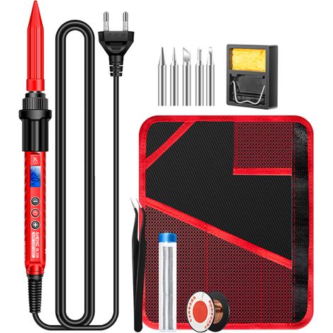 Kit fer souder rouge UE - 60W réglable 5 têtes (1/2)