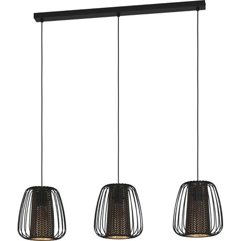 EGLO Hängeleuchte /3 E27 SW/SCHWARZ-GOLD 'CURASAO' (99662)