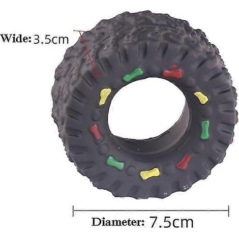 Mini pneu élastique pour chien et chat, jouet à mâcher avec couinement et porte-friandises amusant pour l'entraînement des chiots, jouet dentaire interactif pour animaux de compagnie (1/5)
