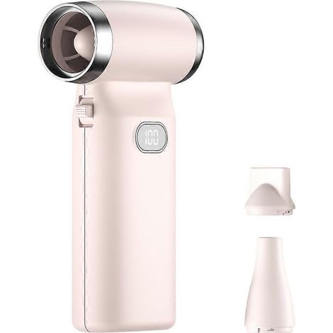 À main turbo jet ventilateur de bureau 110000 tr min rechargeable mini puissant 6000 mah 100 wind vitesses rose (1/5)