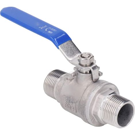 Ball Valve 304 Stainless Steel NPT 3/4in 2 Male Thread Manual Drive Cut Through Plumbing Fittings for Easy Installation (1/5)