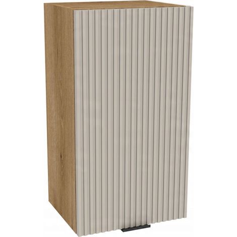 Pensile da cucina 40/72 Vigo, corpo in rovere Evoke, frontale scanalato Cashmere Matte. (1/3)