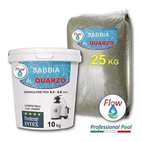 Flow - Sabbia di Vetro per Pompe INTEX e BESTWAY (Granulometria 0,4-0,8mm) - Secchiello 10 Kg - Altro