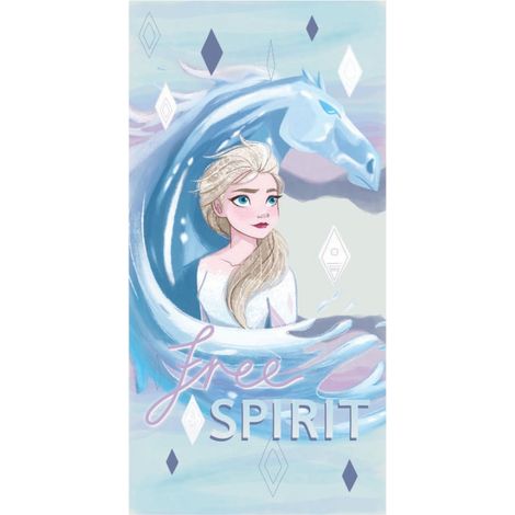 Serviette de plage enfant 70 x 137 cm en microfibre, motif La Reine des Neiges Anna
